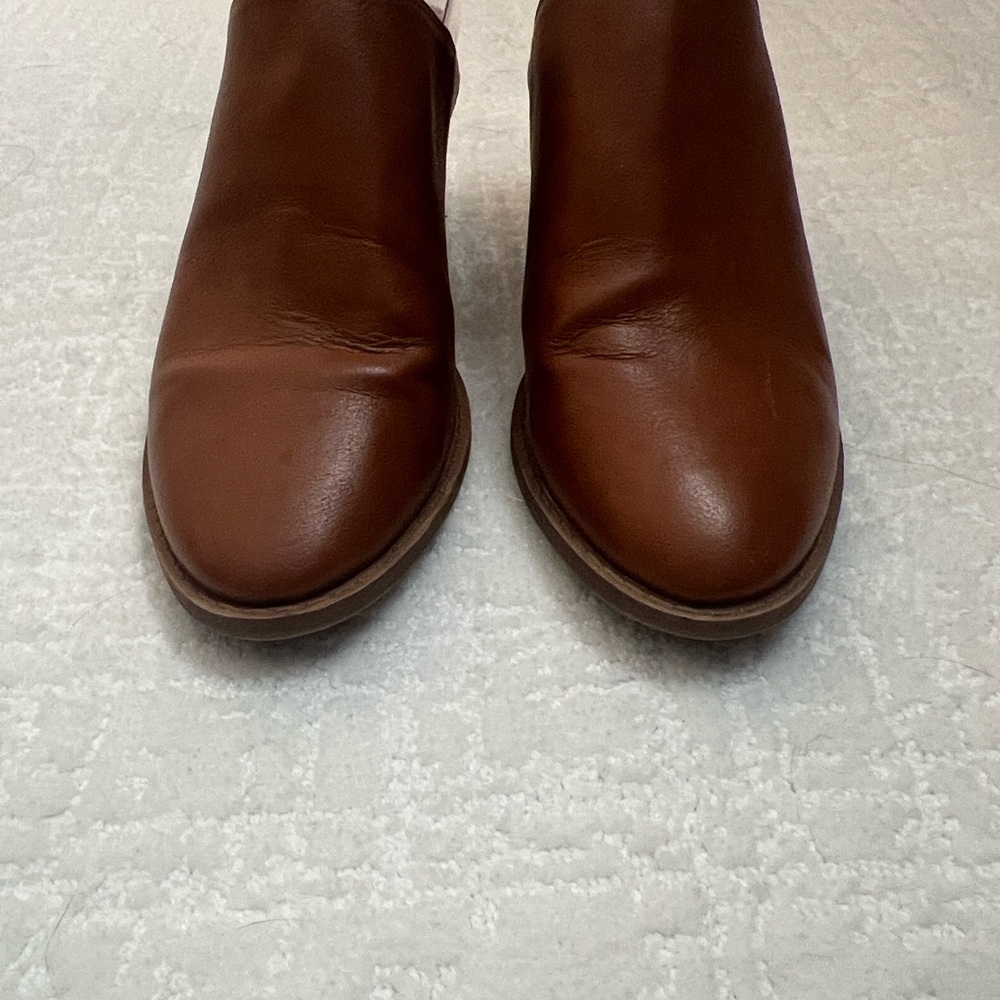 Loft light brown slip on mules clogs block heel faux leather 8 boho - Picture 2 of 11